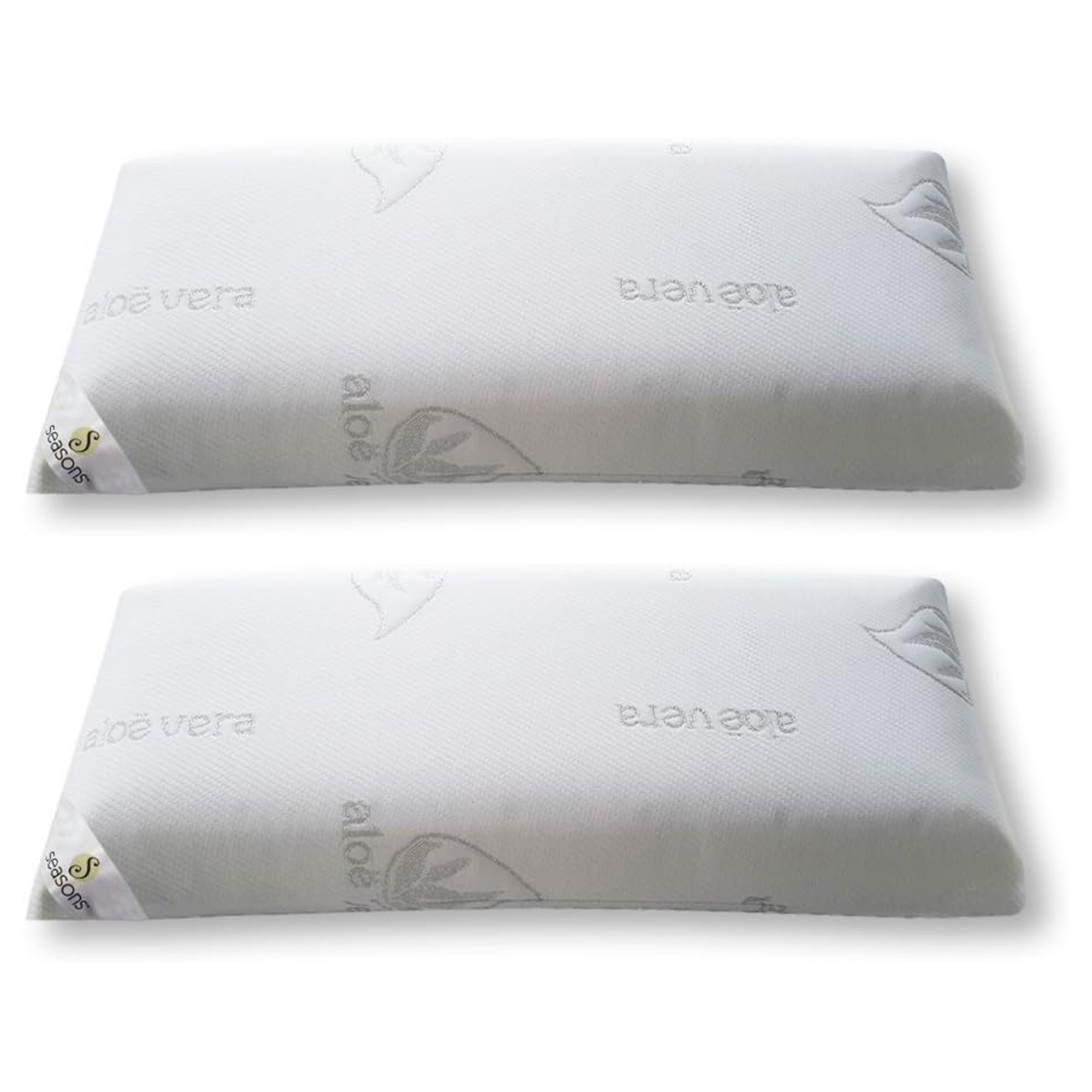 Pack 2 almohadas viscoelásticas 80 cm, antiácaros y antibacterias, tejido hilo de plata y aloe vera, tratamiento limpieza de ozono, hecho en españa
