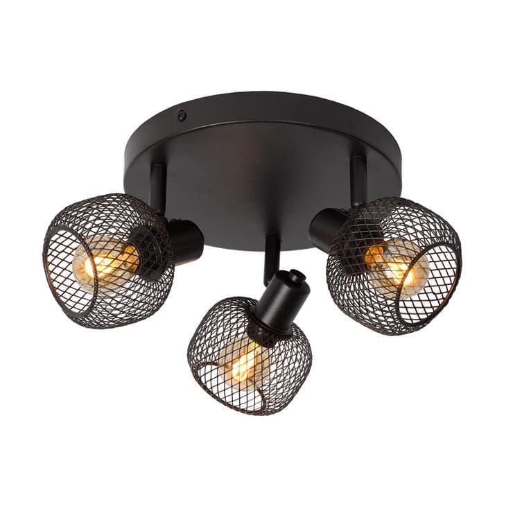 Lampa sufitowa MAREN czarna 3xE14x40W metal wym:14,5x37x37cm IP20 Lucide