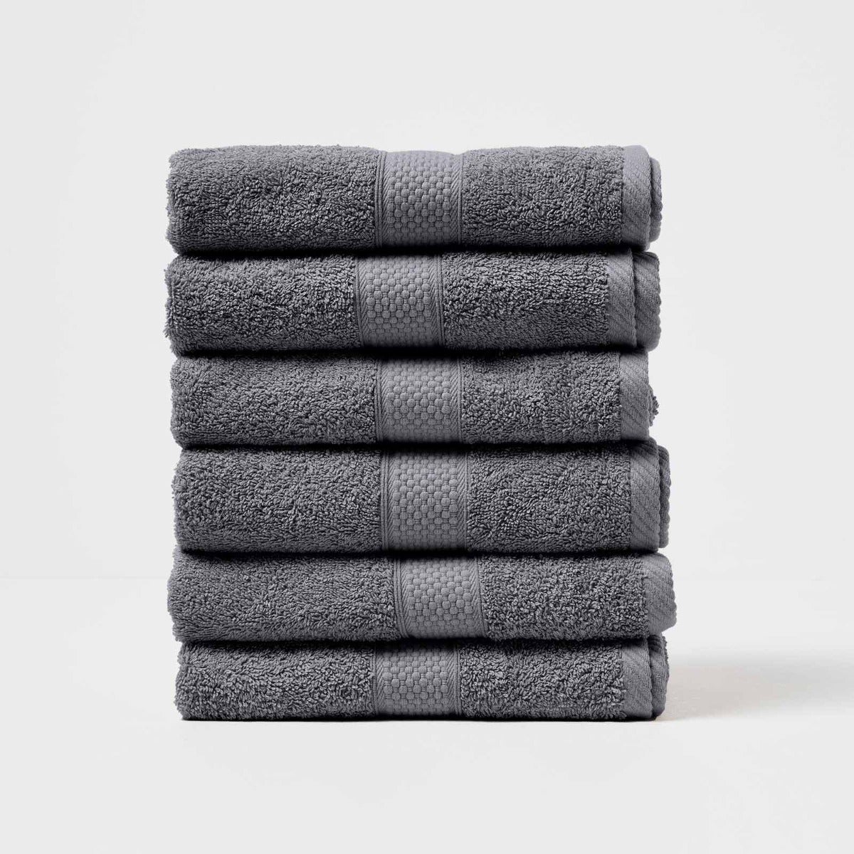 Lot De 6 Serviettes De Toilette Modern Threads 600 G/m² - Bordure Jacquard, Couleur Taupe, 100% Coton