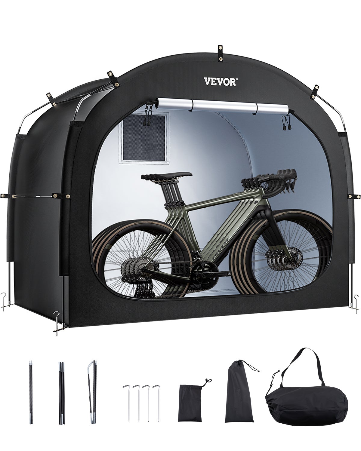 Namiot rowerowy Garaż rowerowy Wiata rowerowa na 4-5 rowerów 226x151x197cm VEVOR