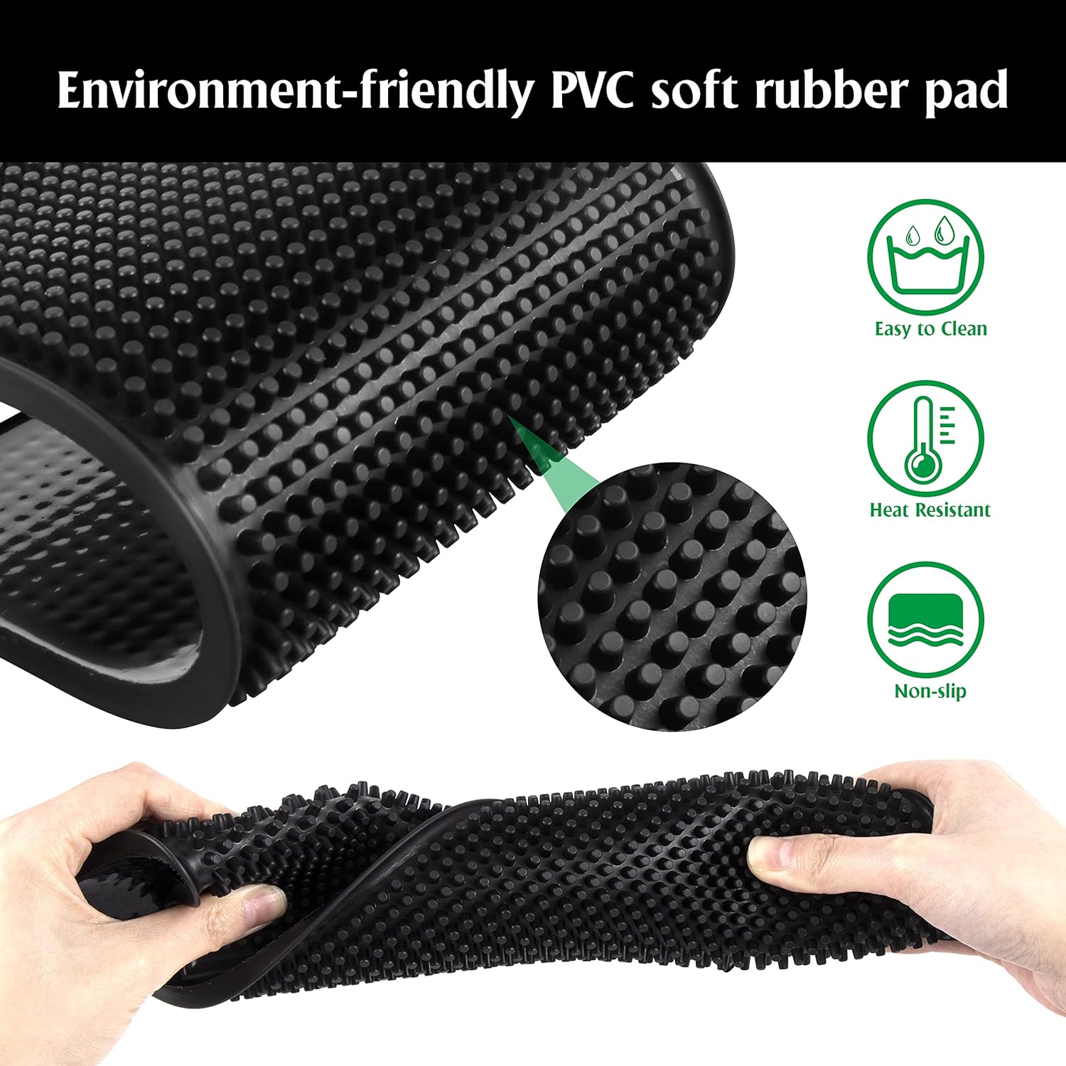 Vassoio Antigoccia Lavello 30x17,5 Cm Acciaio Inox - Con Tappetino PVC Per Bar, Ristoranti, Casa