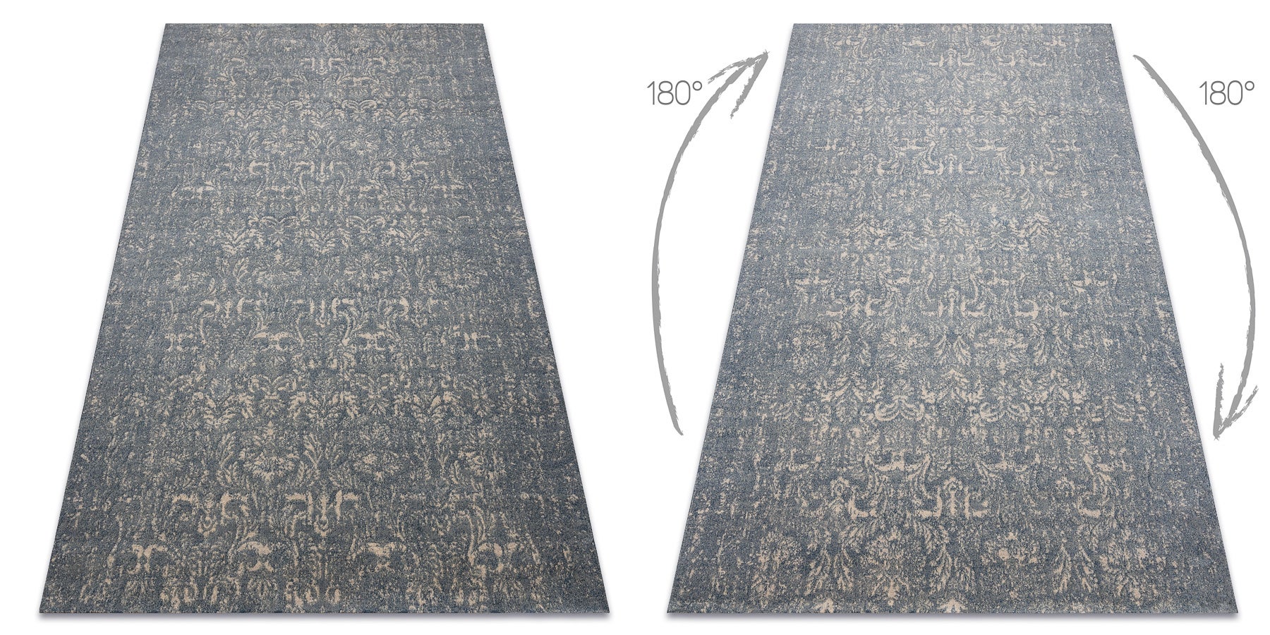 Dywan wełniany JADE 45015/900 Ornament niebieski / beż OSTA 140x200 cm - 2