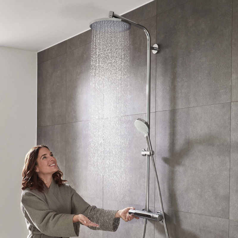 Colonne de douche thermostatique HANSGROHE Crometta S 240 chromé + tablette AddStoris - 2