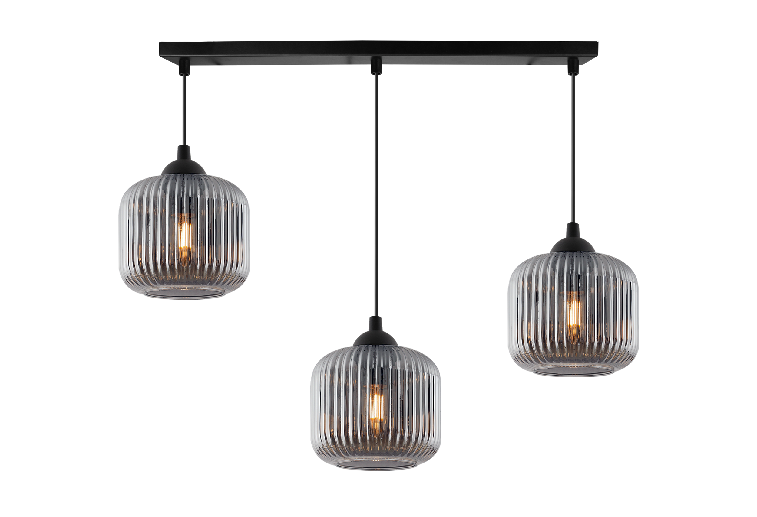 Lampa sufitowa wisząca Riffle loft 3xE27 klosz walec grafit Light Home LH - 7