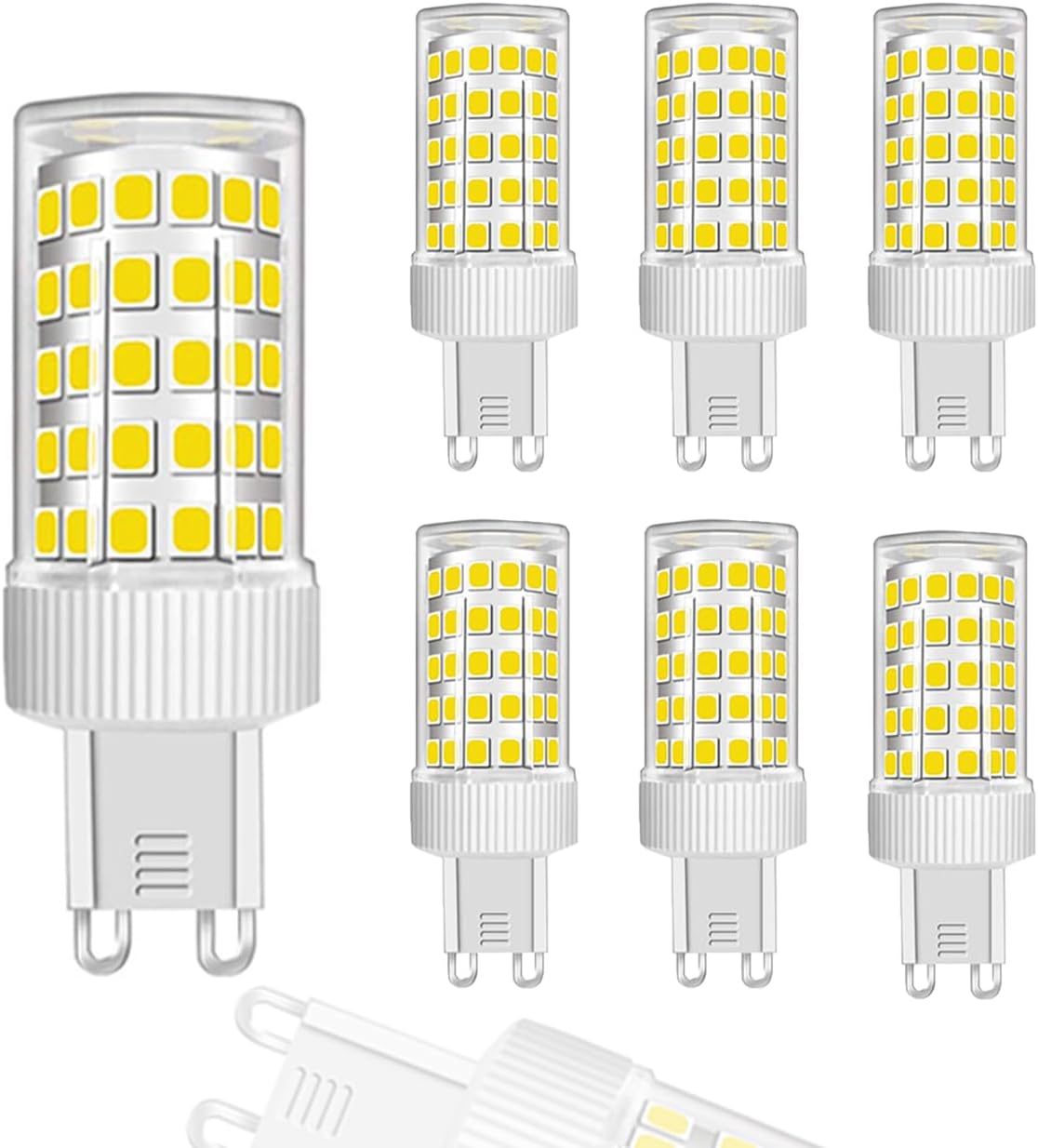Zestaw 6 żarówek LED G9 10 W, 88 diod LED, 500 lm, kąt świecenia 360°, bardzo jasne, AC220-240 V, bez możliwości ściemniania, zimna biel 6000 K