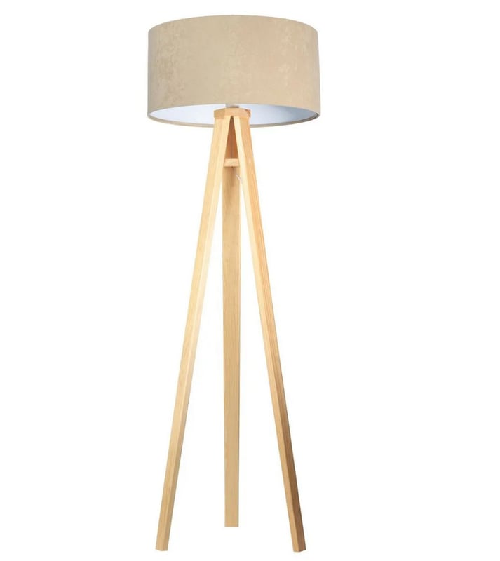 Lampa stojąca HOME 50 beżowa/biała/sosna