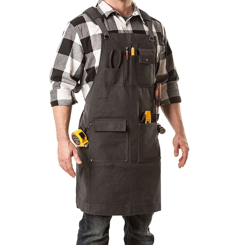 Grembiule da lavoro resistente in tela con tasche Black Leroy Merlin