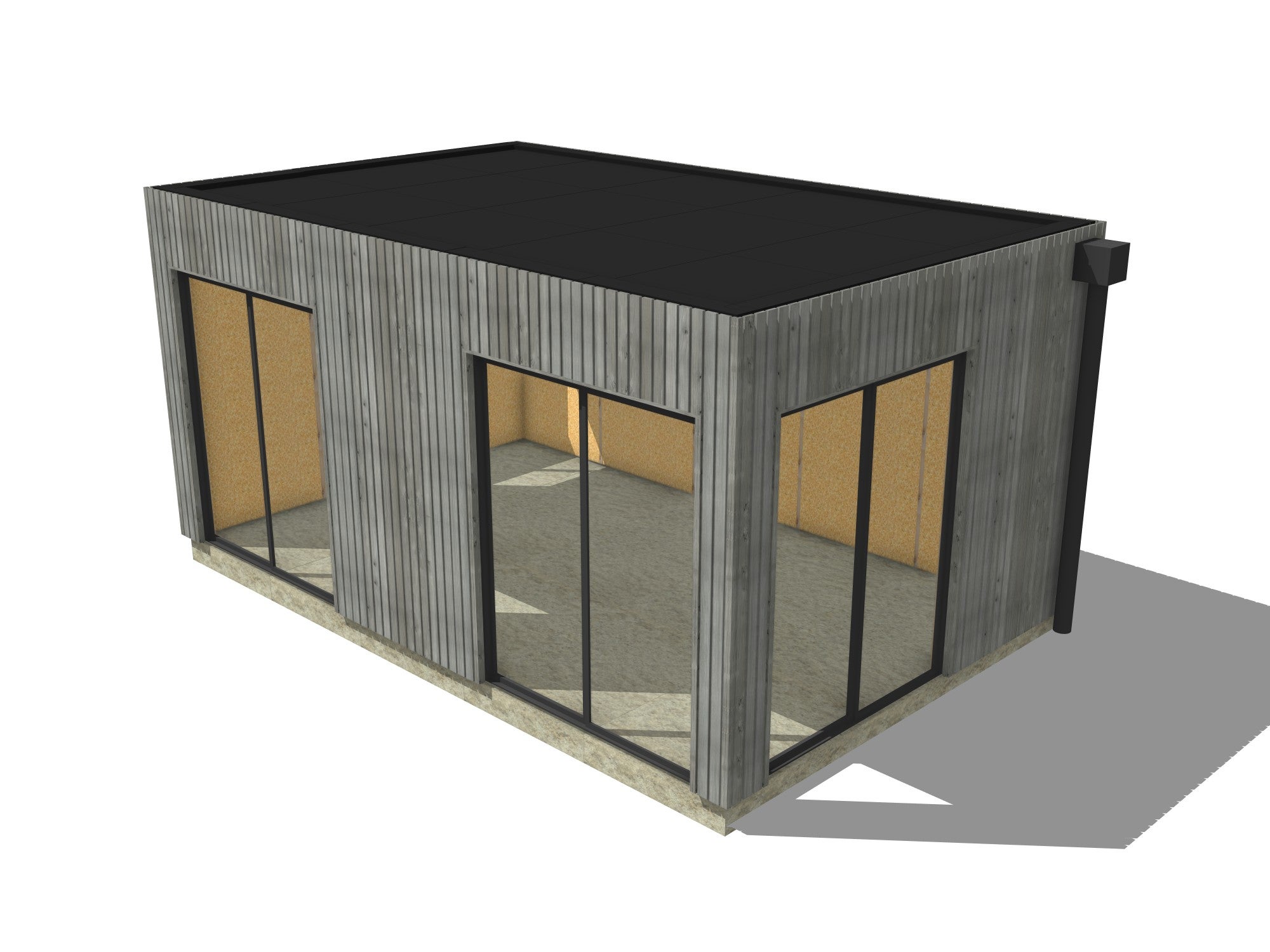 Annexe de jardin sans permis en bois 5,5 x 3,5 x 2,7 m - 2