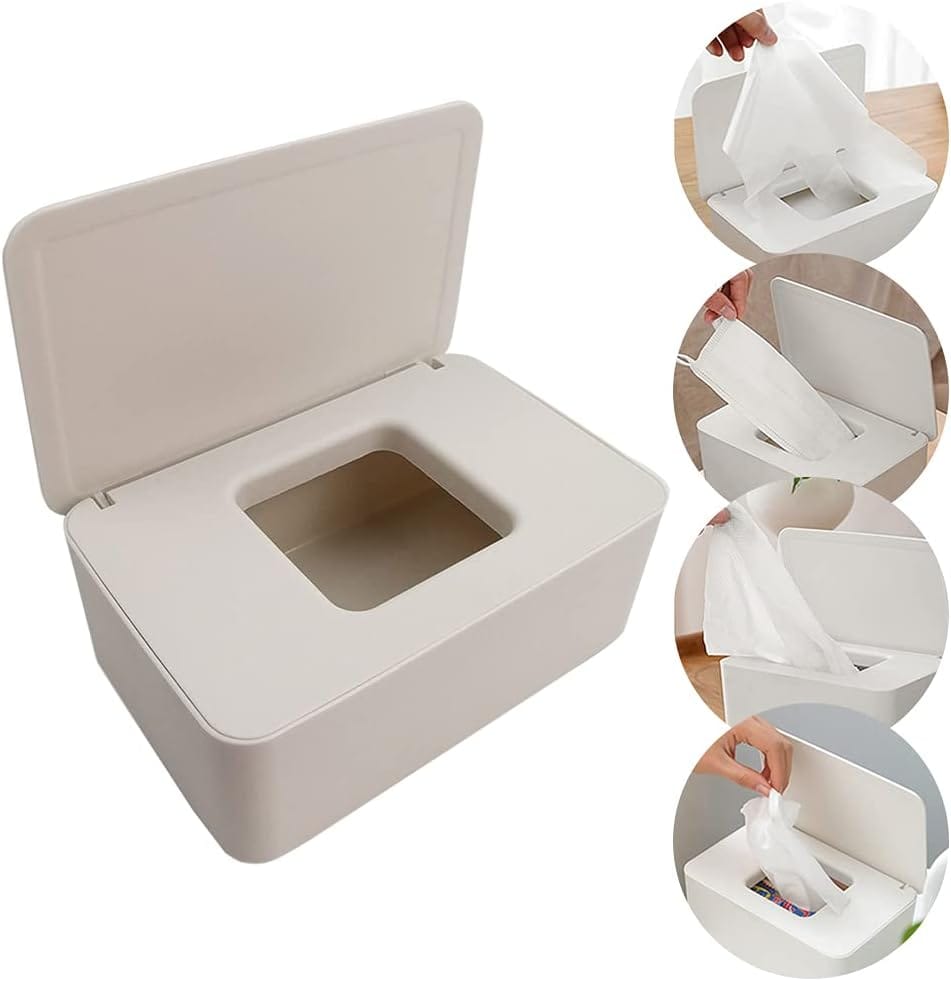 (Biały) Pudełko do przechowywania chusteczek nawilżanych - Pudełko do wilgotnego papieru toaletowego - Dozownik wilgotnego papieru toaletowego
