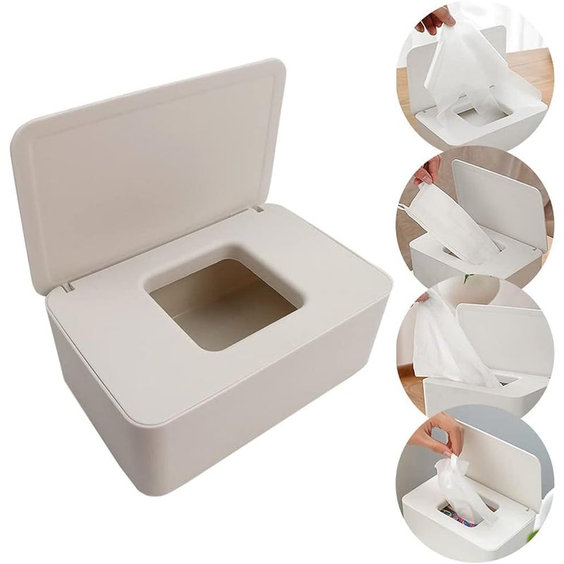 (Biały) Pudełko do przechowywania chusteczek nawilżanych - Pudełko do wilgotnego papieru toaletowego - Dozownik wilgotnego papieru toaletowego