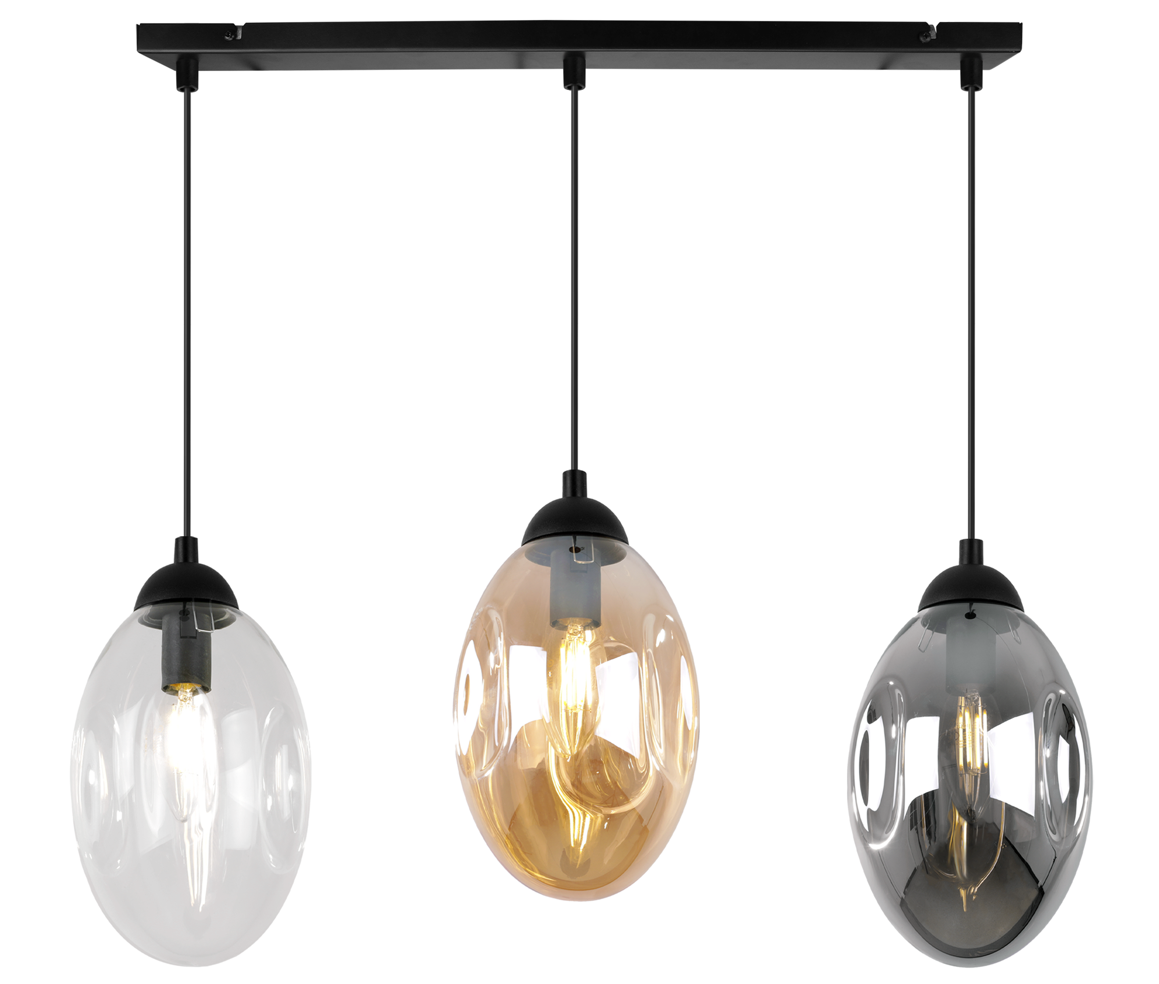 Lampa sufitowa wisząca Vigo modern 3xE14 abażur owalny wielokolorowy Light Home LH