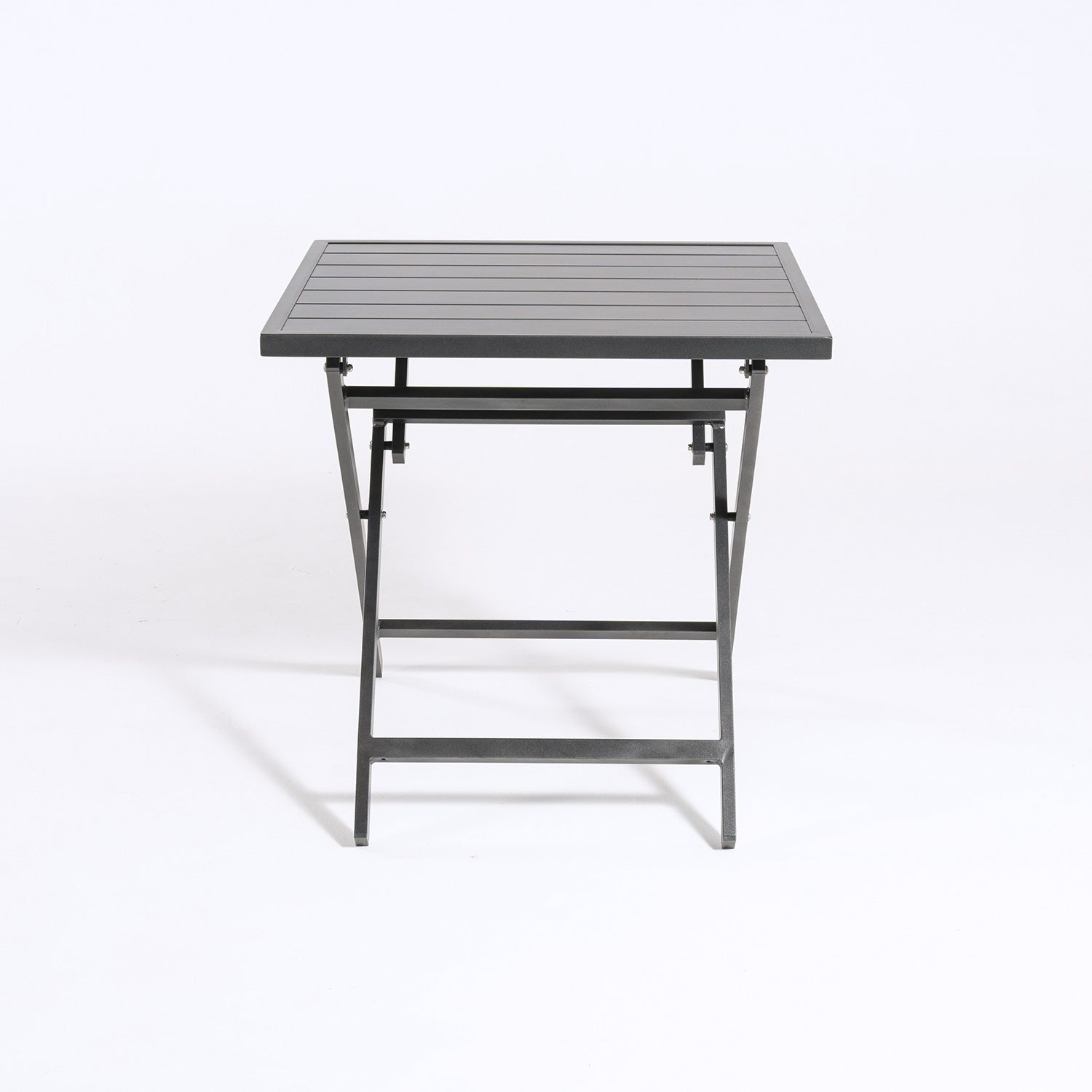 Mesa quadrada dobrável para exterior em alumínio cor antracite. Dimensões: 70x70x71 cm - 4