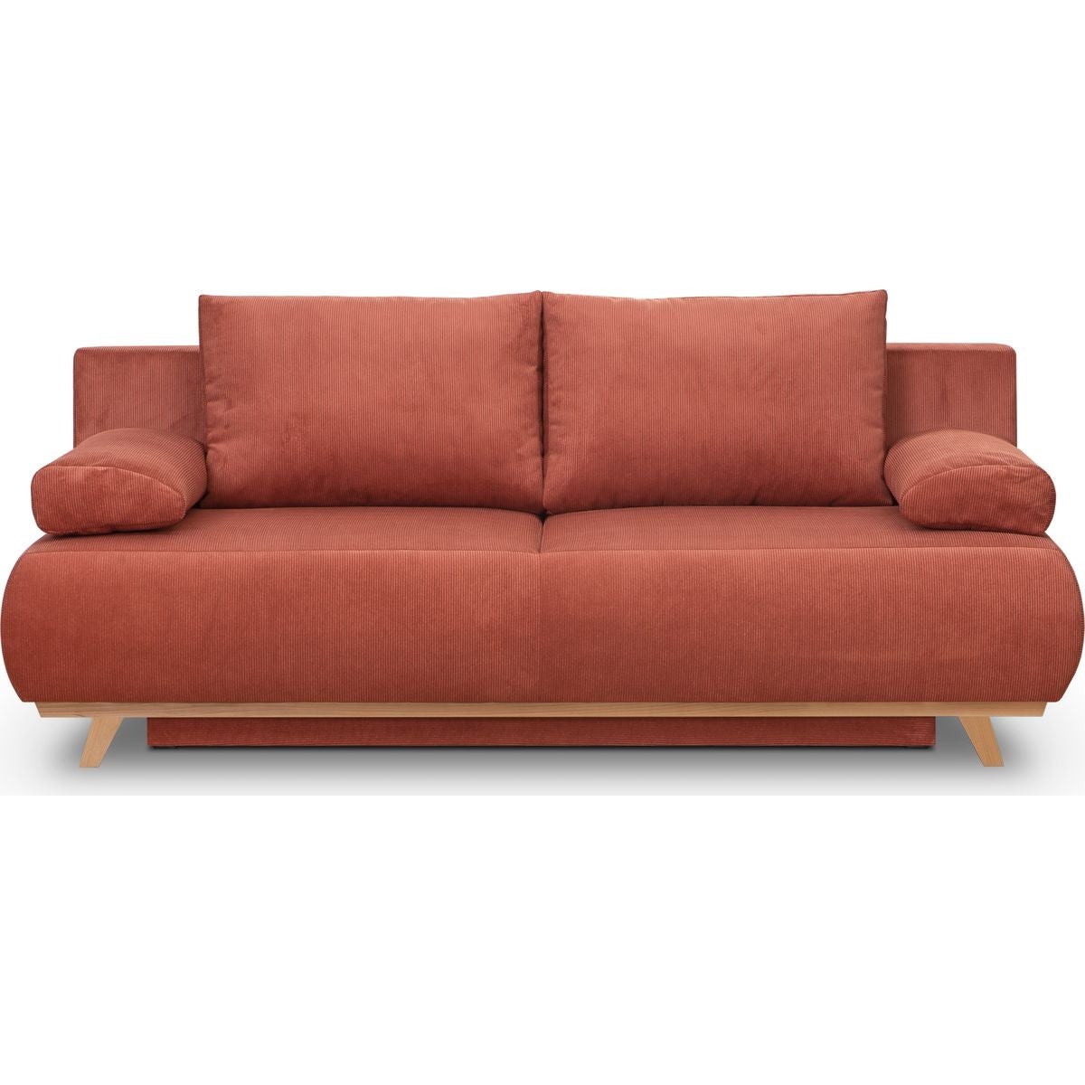 Canapé Convertible 3 Places Taupe Avec Rangements Et Matelas Mousse 3cm (occasion)