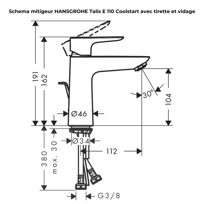 Mitigeur lavabo HANSGROHE Talis 110 CH3 Coolstart Aspec doré poli - 4