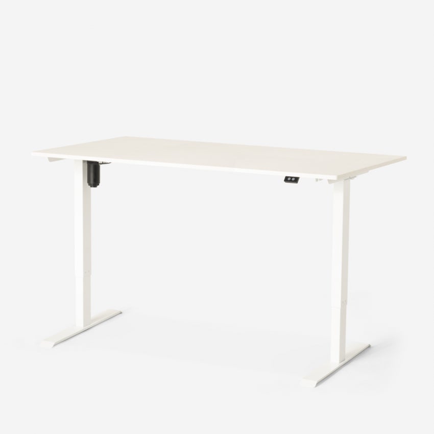 Scrivania Elettrica Regolabile In Altezza - Con Memoria E Gancio, Bianco - Foto 3