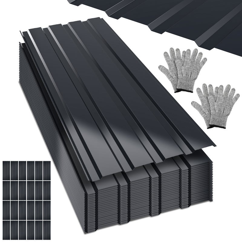 Opakowanie 36 profilowanych blach falistych na dachy i ściany 115 x 45 cm = 18 m² z blachy ocynkowanej, kolor szary