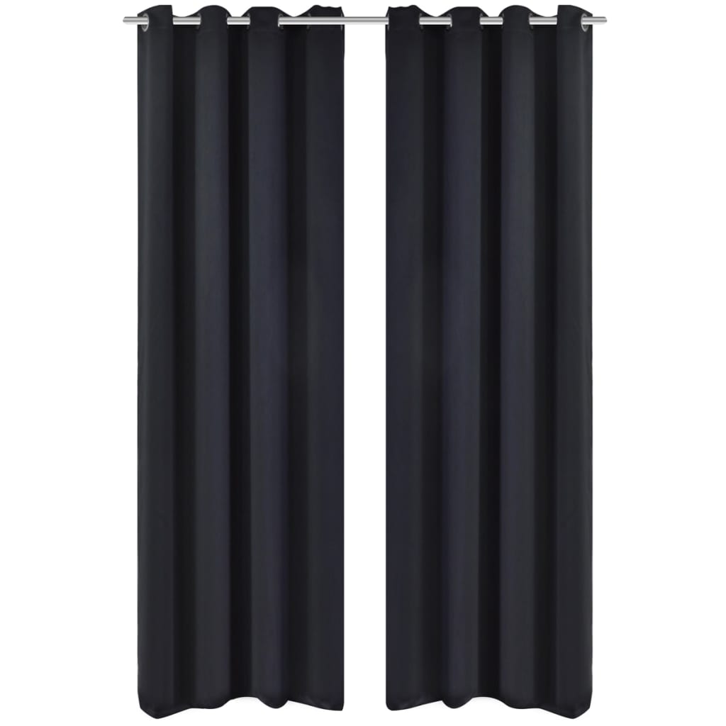 Maison exclusive - cortinas opacas 2 piezas con ojales de metal 135x175 cm negras