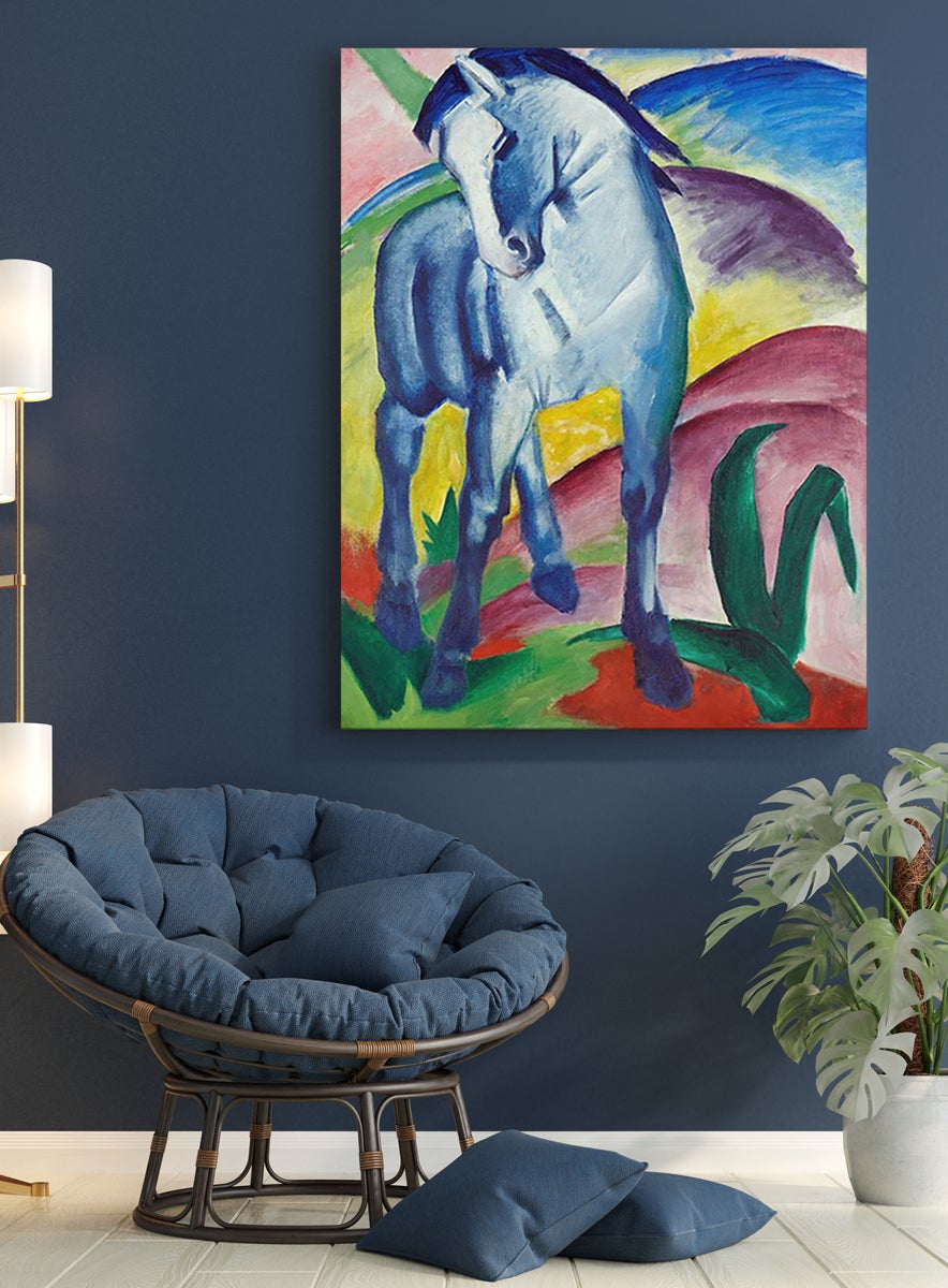Cuadro wall art | caballo azul i de franz marc | impresión giclée sobre lienzo de algodón 100% | bastidor de 3cm | 70x95cm
