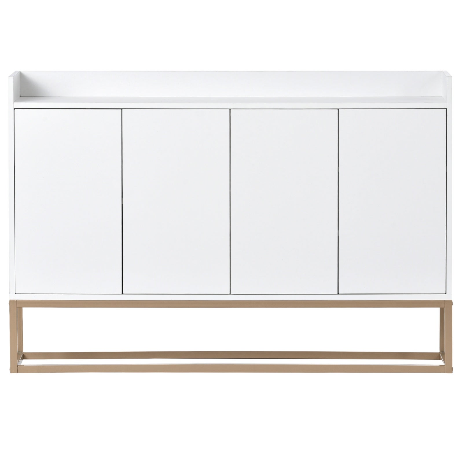 Buffet salon 120 cm, bahut 4 portes push to open, meuble d'entrée salon salle à manger, cuisine, moderne, 120x30x80 cm - Blanc - 4