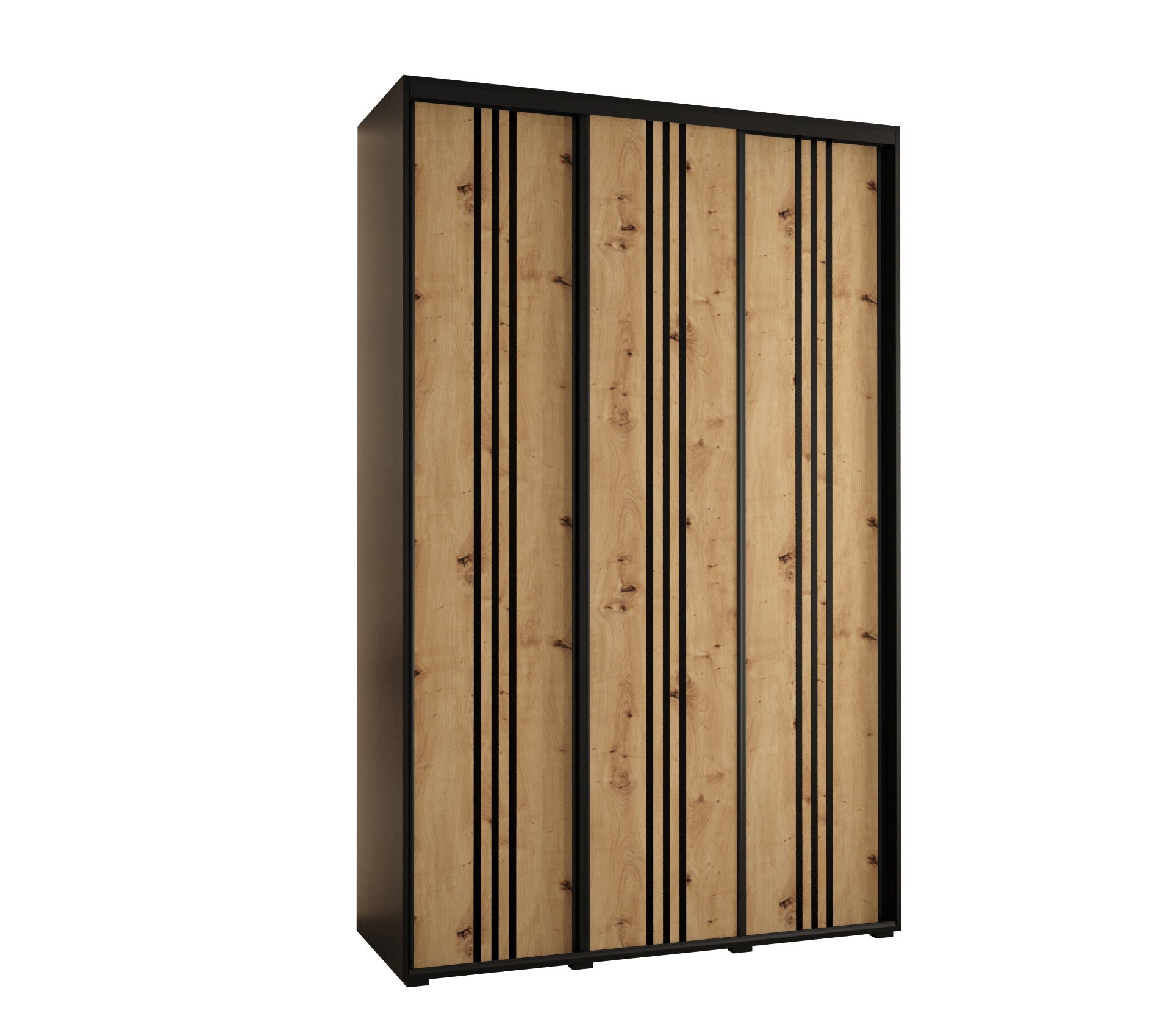 Szafa przesuwna wysoka Davos 6 160 x 45 x 235,2 cm czarny + artisan + u. czarny - Abiks Meble