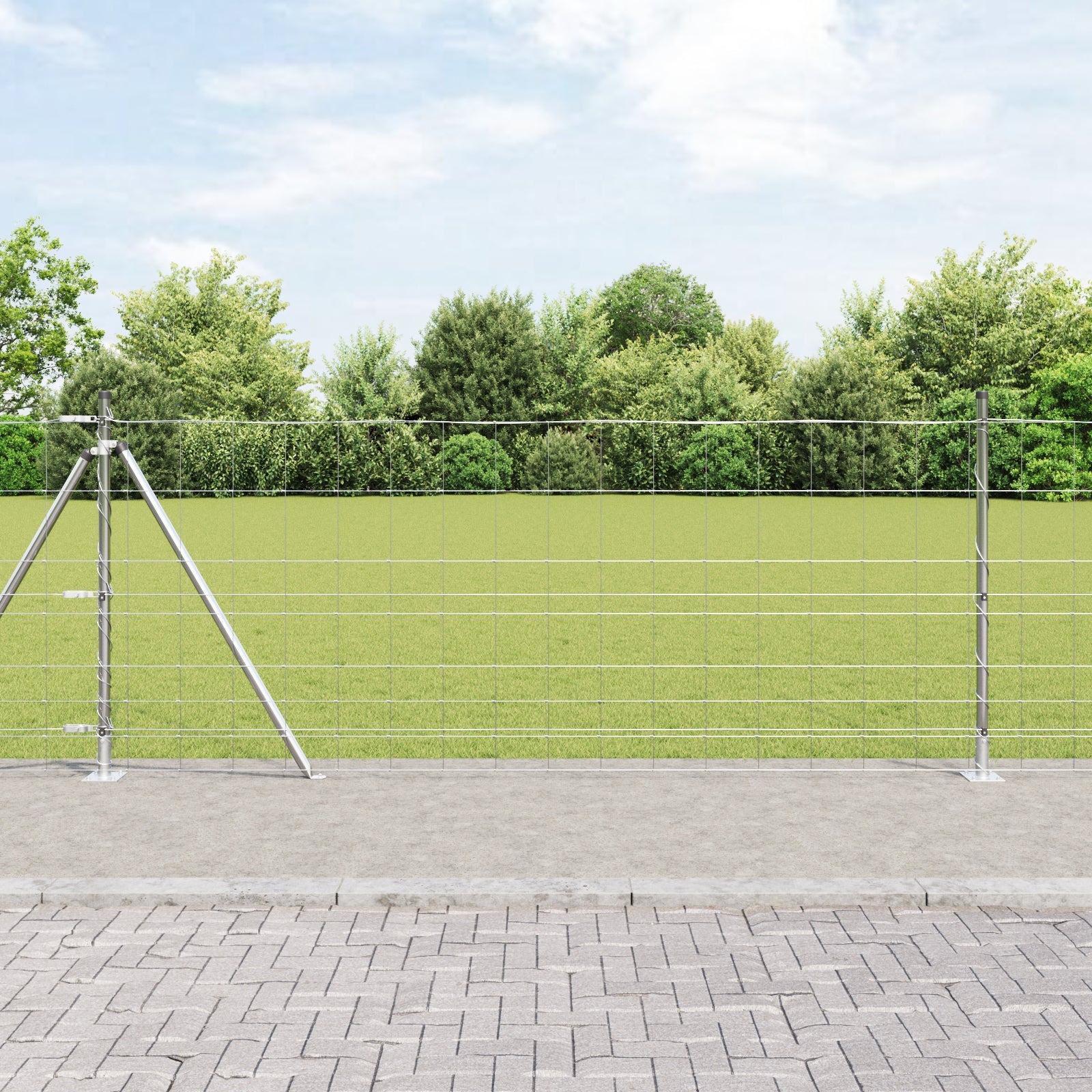 Słupek ogrodzeniowy. Galwanizowany 50 x 1 m Stal vidaXL