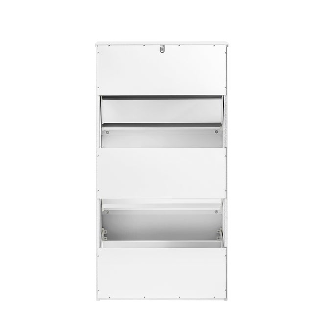 SoBuy Meuble à Chaussures Meuble d'entrée Meuble de Rangement à Chaussures avec 3 Abattants, Blanc, FSR165-H-W - 8