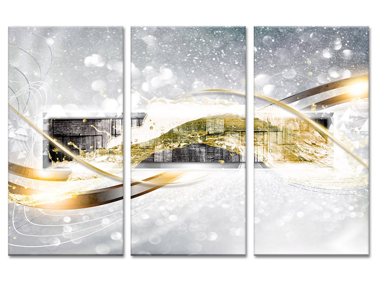 DECLINA, Tableau toile imprimée abstrait, Tableau decoratif triptyque moderne, 150x100 cm - 2