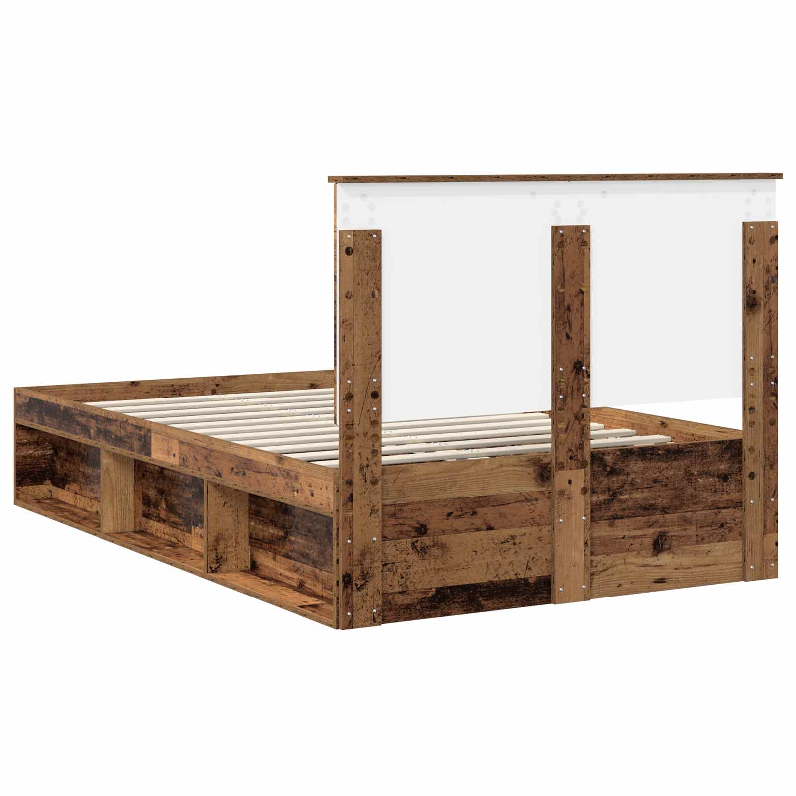 Cadre de lit bois ancien 120 x 190 cm bois de pin massif - 9