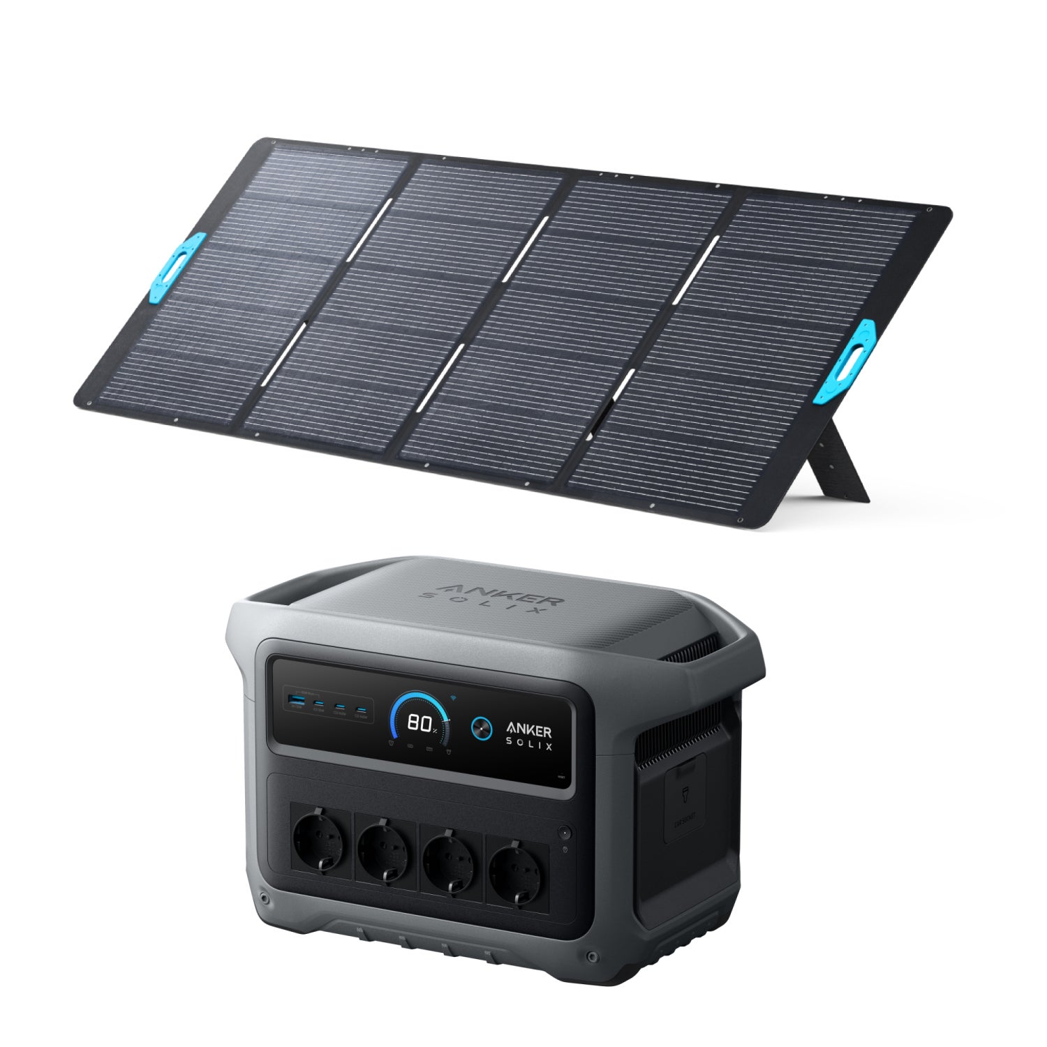 Zestaw Anker SOLIX C1000X Gen 2 przenośna stacja zasilania Gen 2 z panelem solarnym 400W – Generator solarny 4x2000W