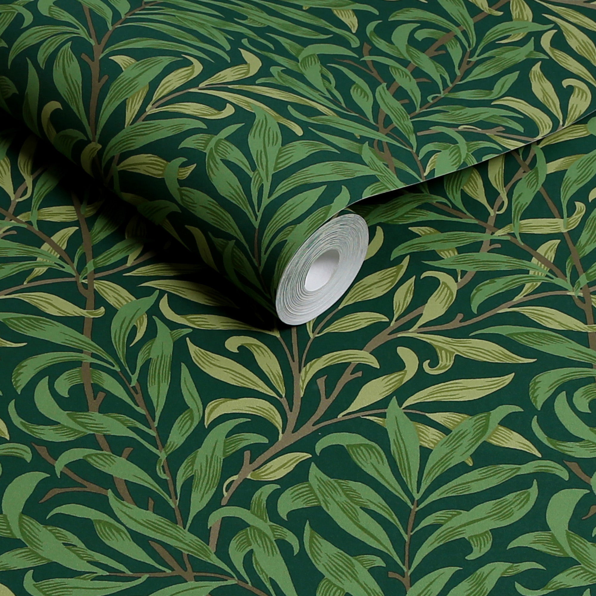 William Morris at Home Tapeta flizelinowa Gałąź wierzby Ciemnozielony 10 m x 52 cm - 3