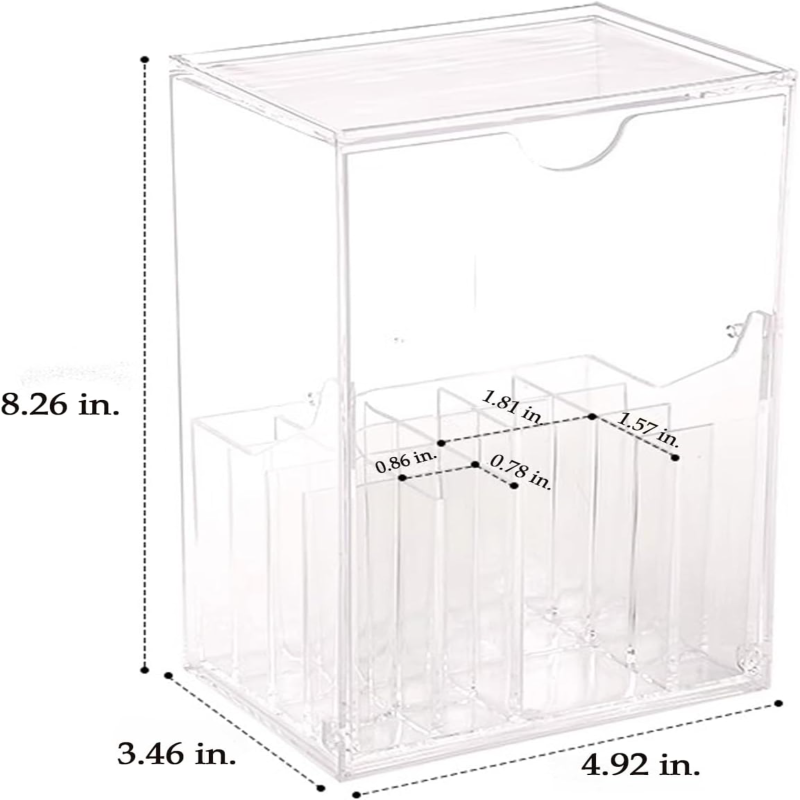 Boîte de rangement pour pinceaux de maquillage grande capacité, anti-poussière, avec couvercle, organisateur de bureau. - 5