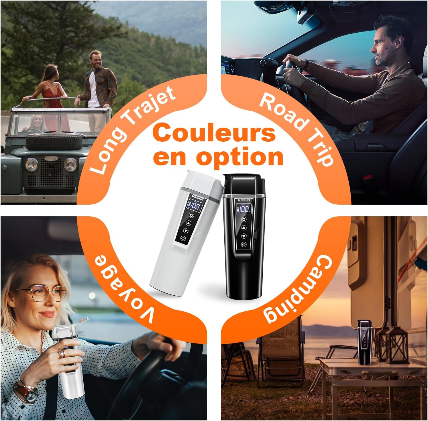 Bouilloire électrique de voyage 12 V/24 V avec prise allume-cigare, pour voitures, camions et taxis, 450 ml, acier inoxydable 304 - 7