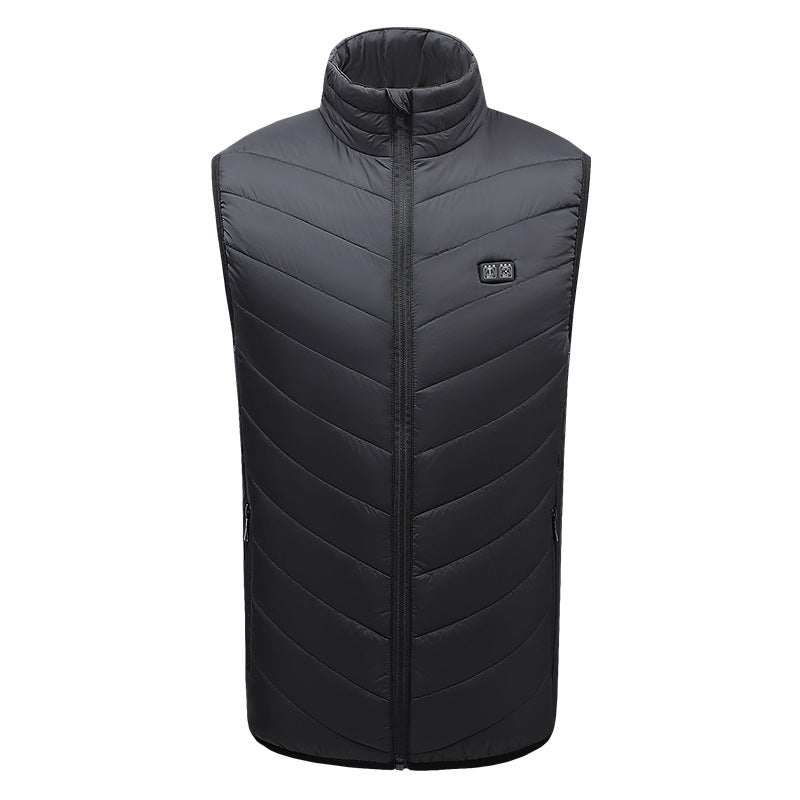 Gilet chauffant pour homme et femme avec 17 coussins chauffants, idéal pour la moto, la pêche,pour Noël et Thanksgiving (piles non incluses). - 2