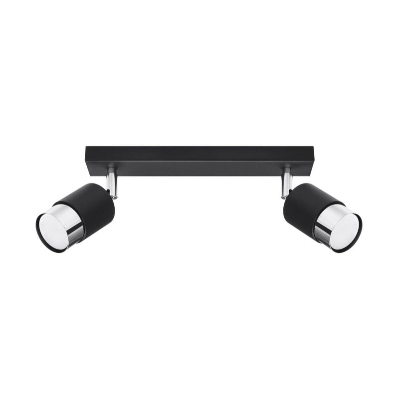 Lampa sufitowa wisząca Nero czarna-chromowana 2xGU10x10W wym: 18 x 5 x 30 cm metal Sollux Lighting