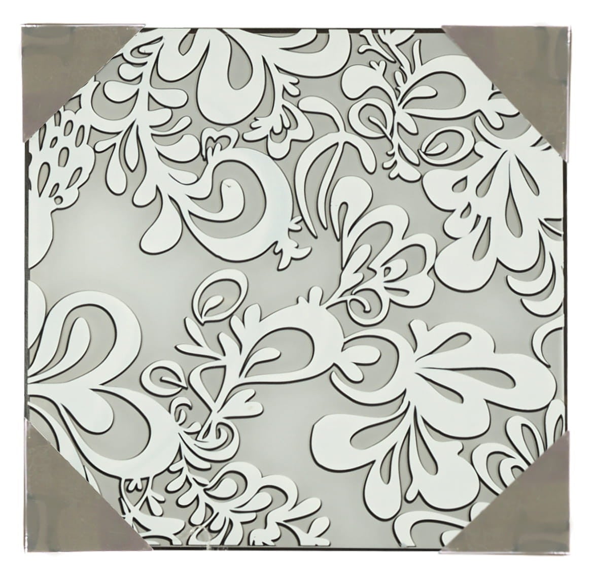 Plafon Cedra kwadratowy srebrno-szary 3xE27x20W wym: 40 x 8 cm IP20 szkło Candellux