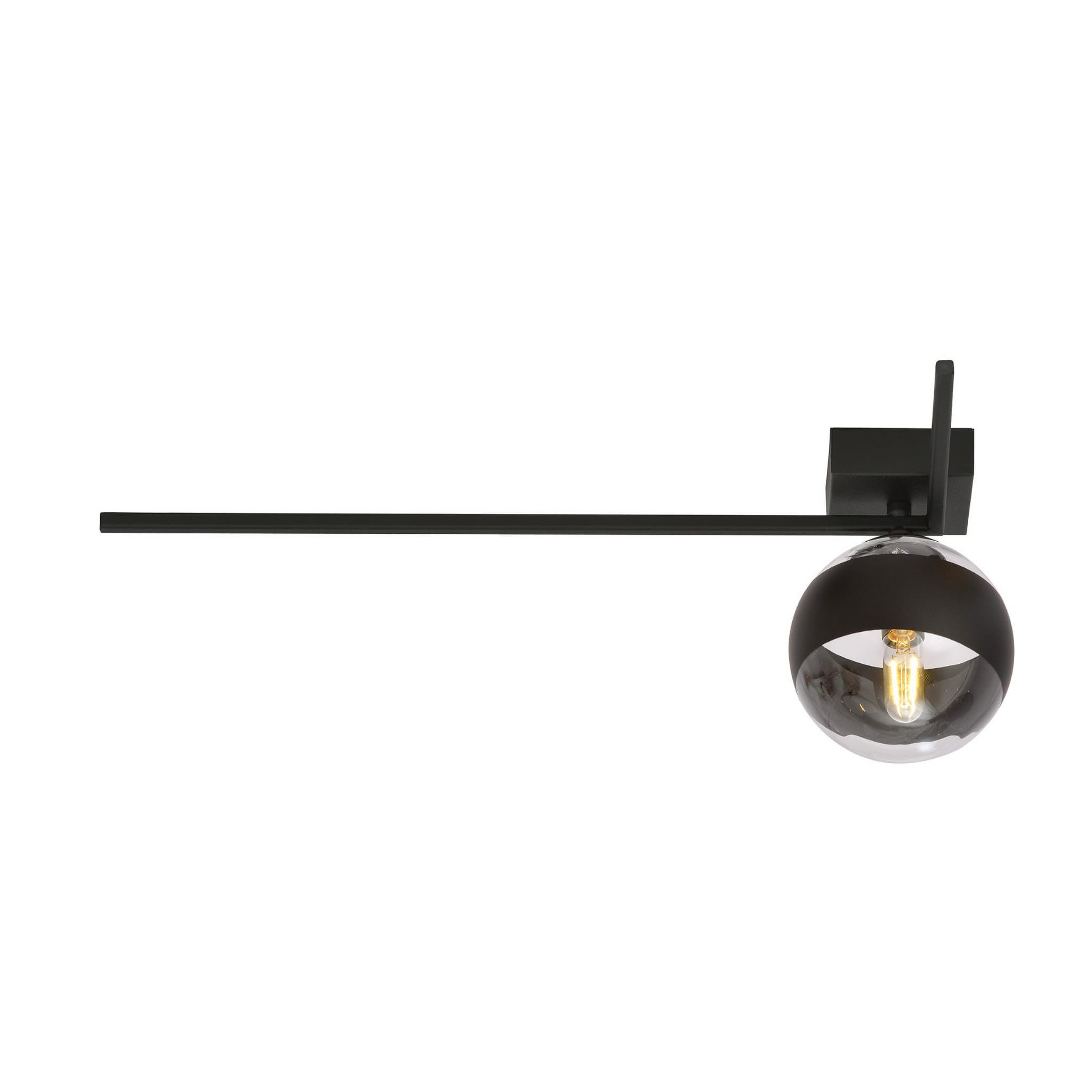Lampa sufitowa Imago czarna i przezroczysta 1xE14x10W wym: 21 x 50 cm metal Emibig