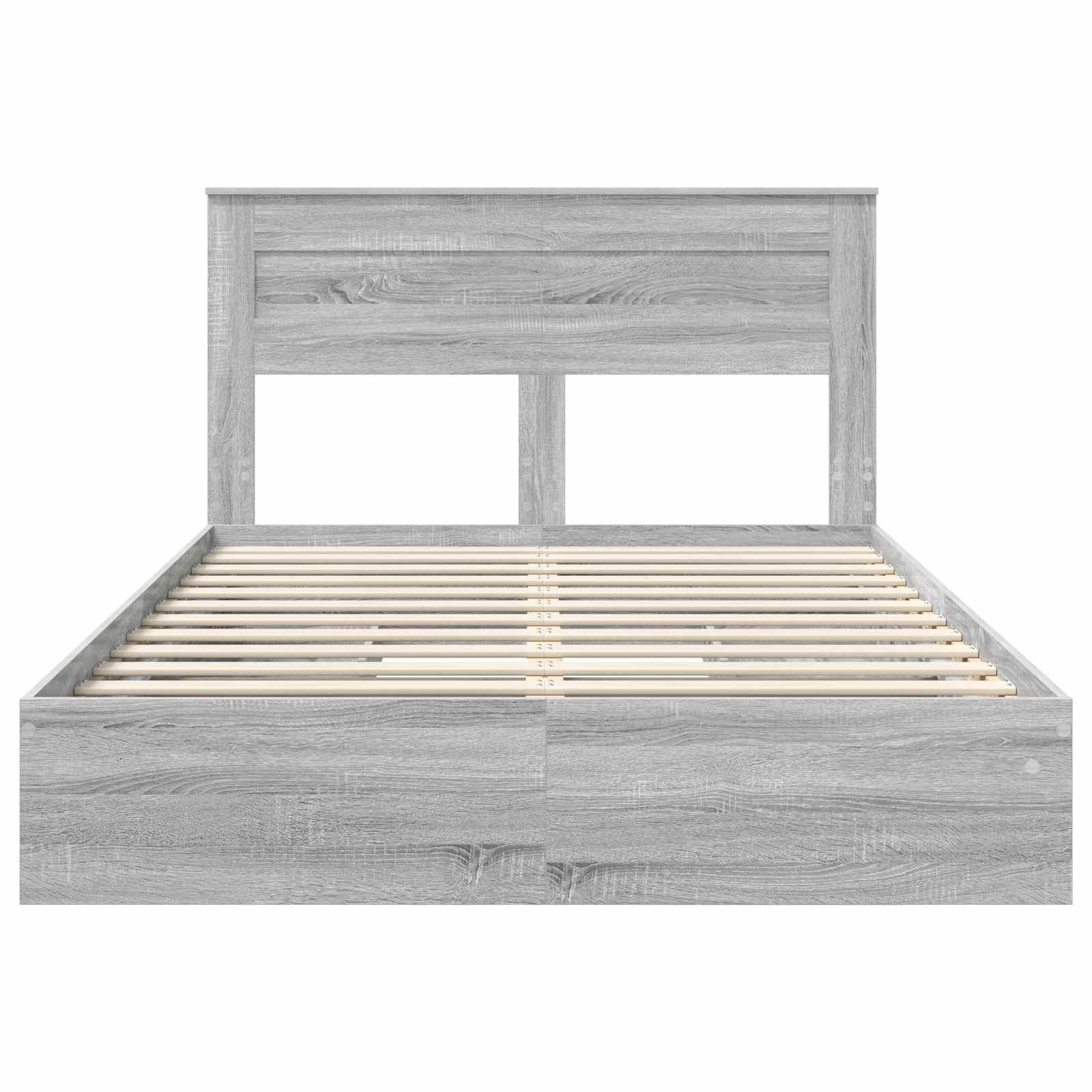 Lit avec rangement, panneau de bois, gris, pour la chambre, 140 × 200 cm - 8