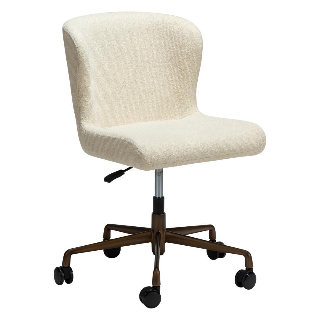Glam Dan-Form krzesło biurowe bouclé offwhite.