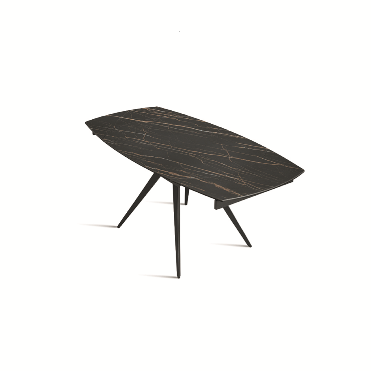 Tavolo allungabile 180 cm piano grès porcellanato effetto marmo Nero ACHILLE - 6