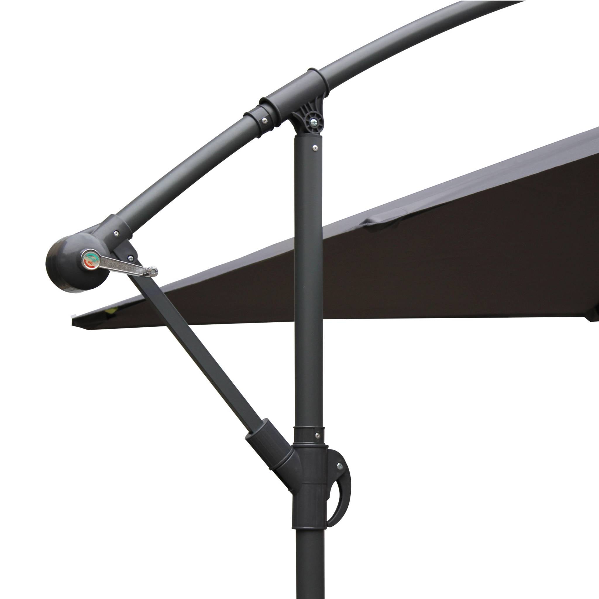 3x3m guarda-sol quadrado offset, Hardelot, Cinza, 300x295x250 cm - 5
