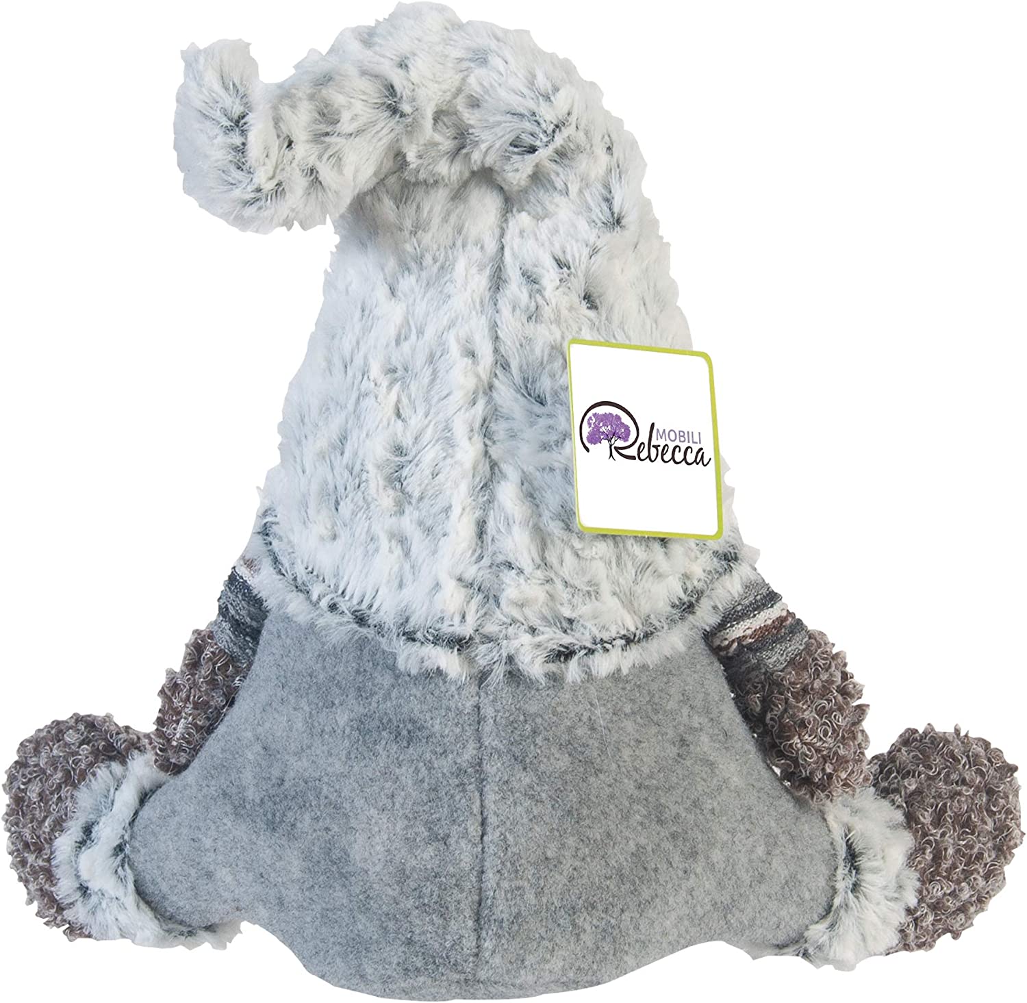 Gnome Décoratif Rebecca Mobili Nain Suédois Gris Tissu Idée Cadeau 35x16x24 - 7