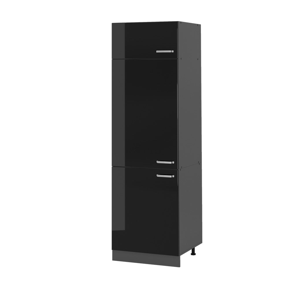 Vicco Szafka na lodówkę R-Line, Czarny wysoki połysk, 60 cm