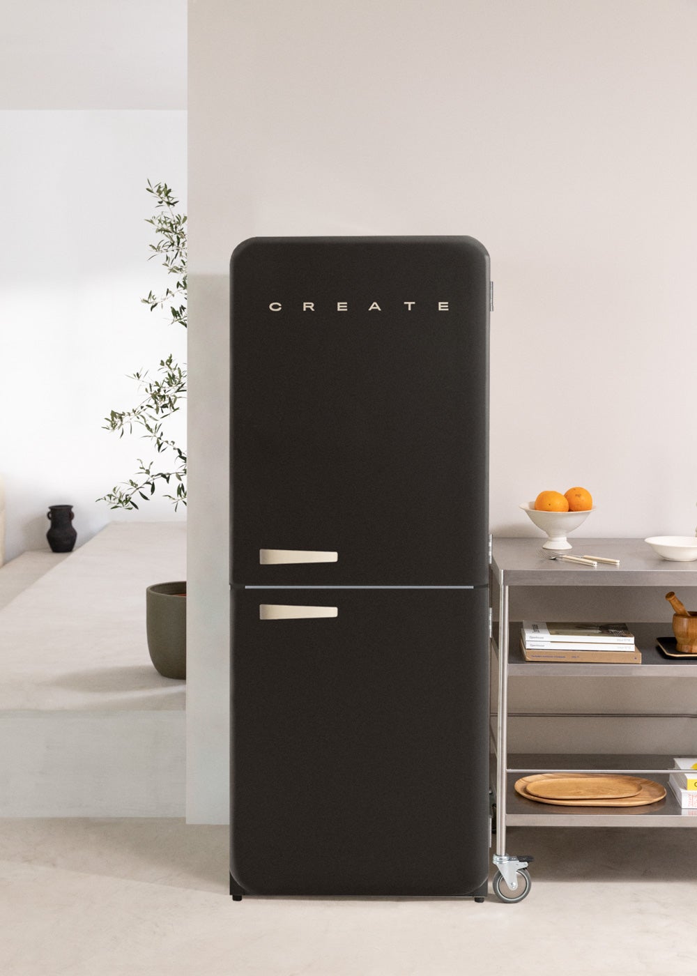CREATE - FRIDGE RETRO COMBI 401L - Lodówka kombinowana w stylu retro - Noir