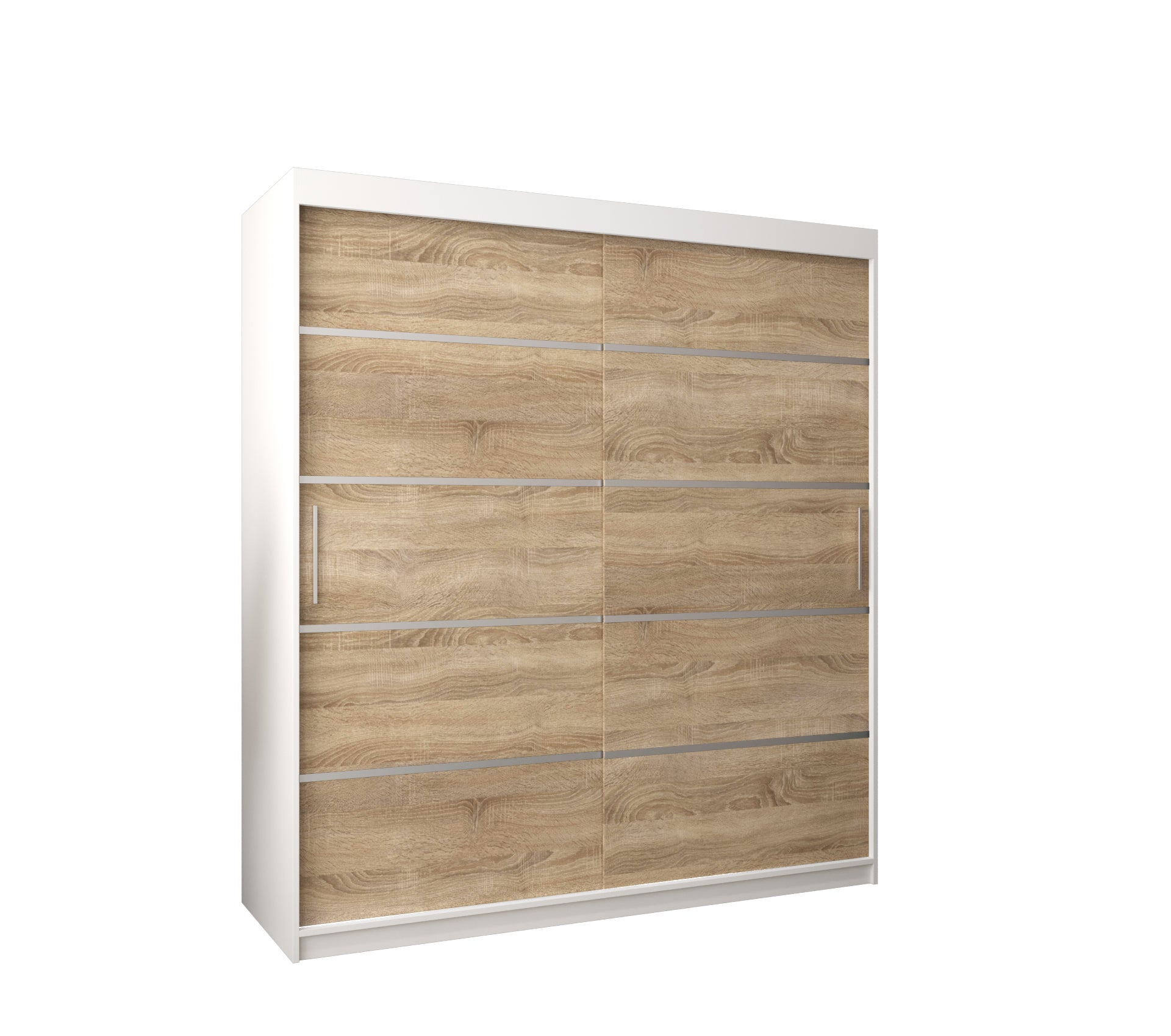 Szafa przesuwna garderoba Verona 1 180 x 62 x 200 cm Biały + Sonoma - Abiks Meble