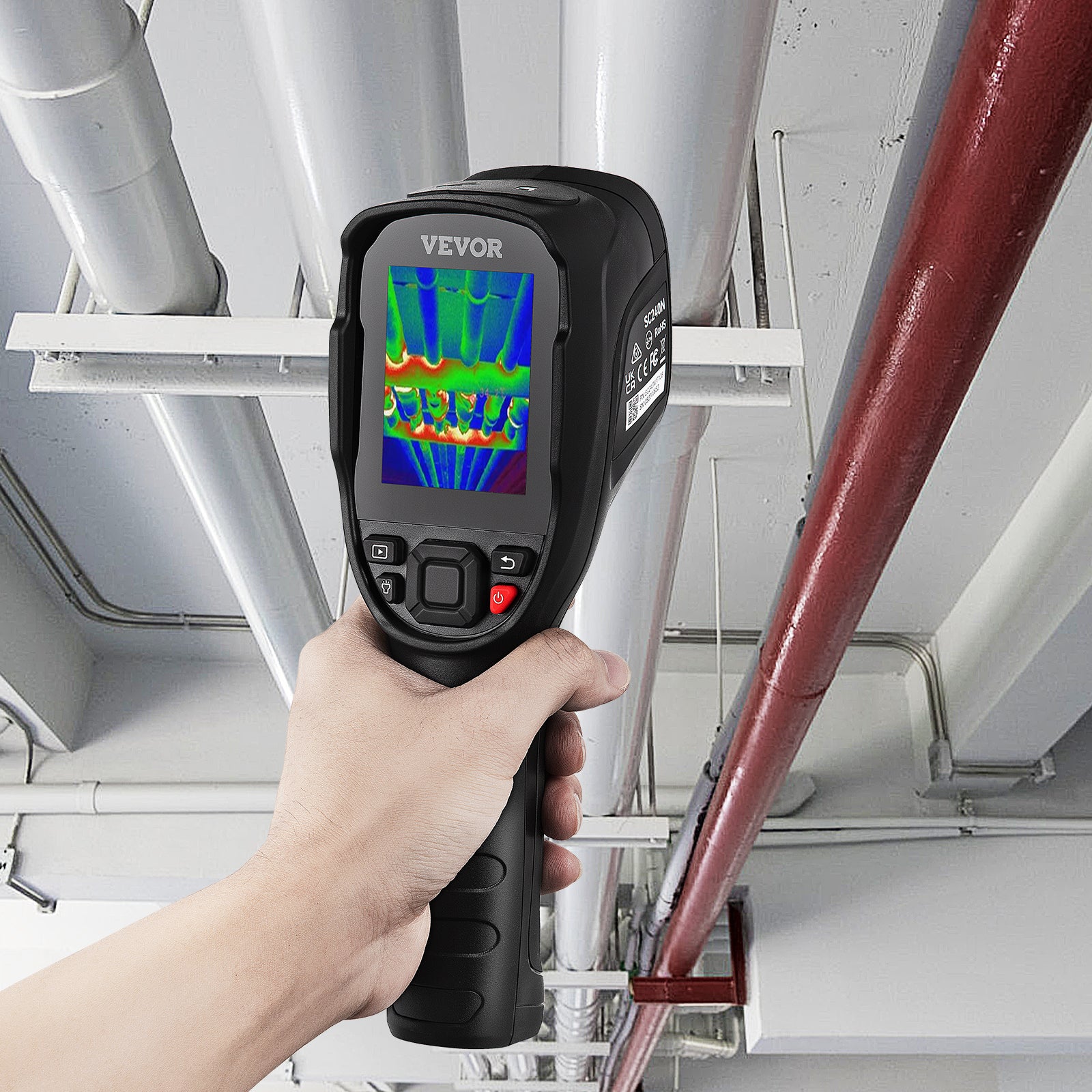 Termocamera Infrarossi 240×180 Pixel 25 Hz -20 a 400 °C VEVOR per Ispezione Casa, HVAC, Idraulica, Rilevamento Perdite - 8
