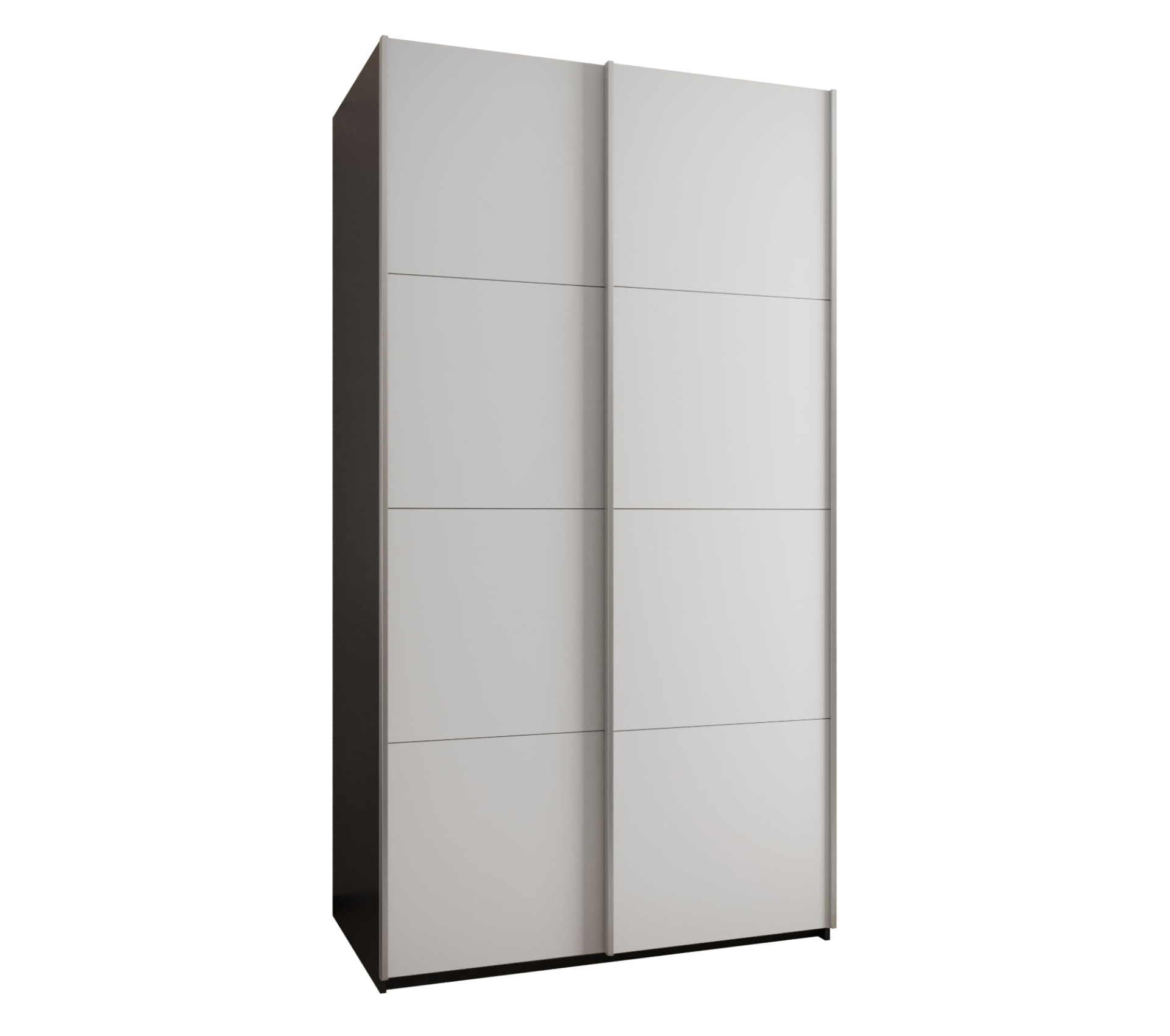 Szafa przesuwna wysoka Lux 1 130 x 64 x 245,5 cm czarny + biały + u. srebrny - Abiks Meble