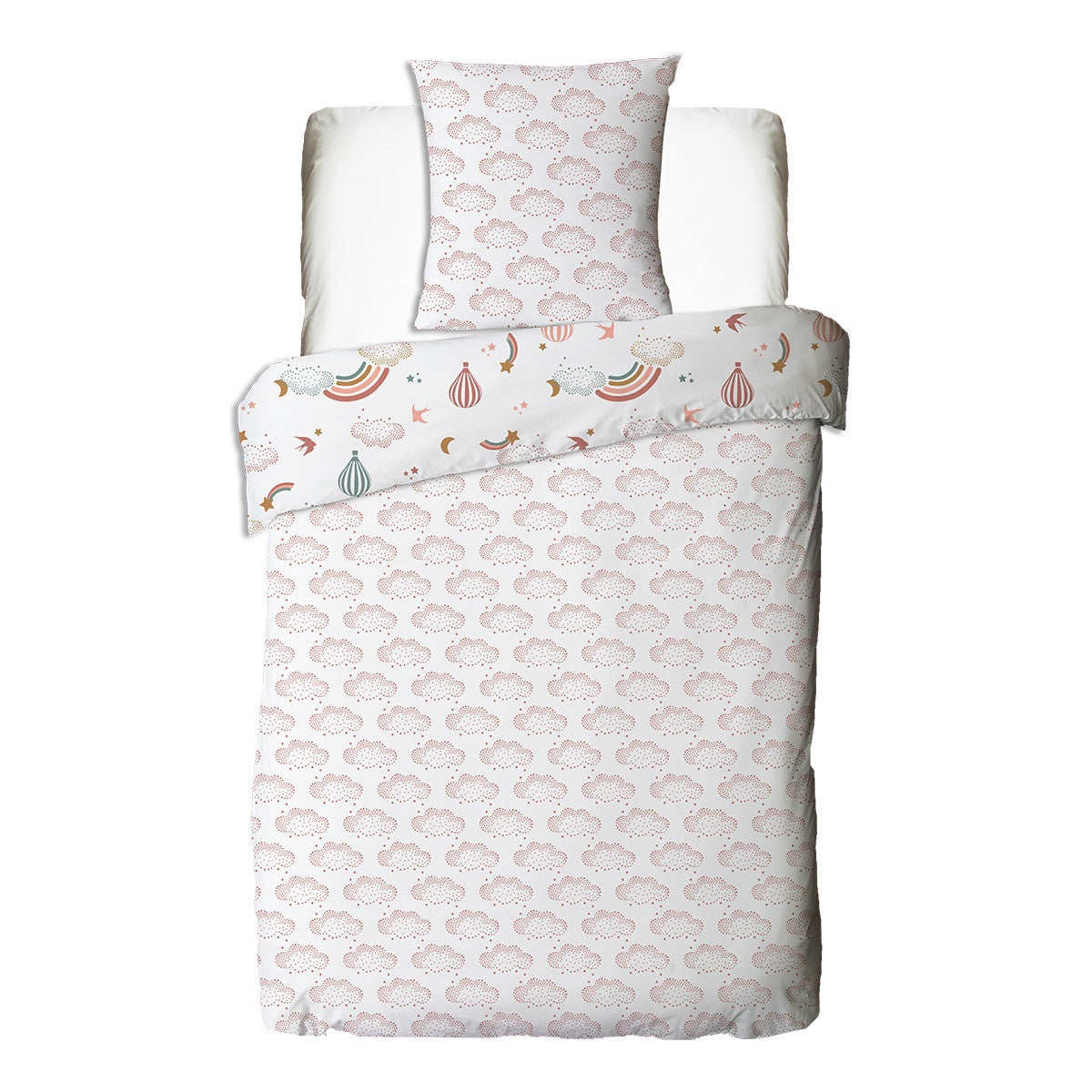 Parure de lit enfant en coton imprimé arc-en-ciel 140x200cm - 5