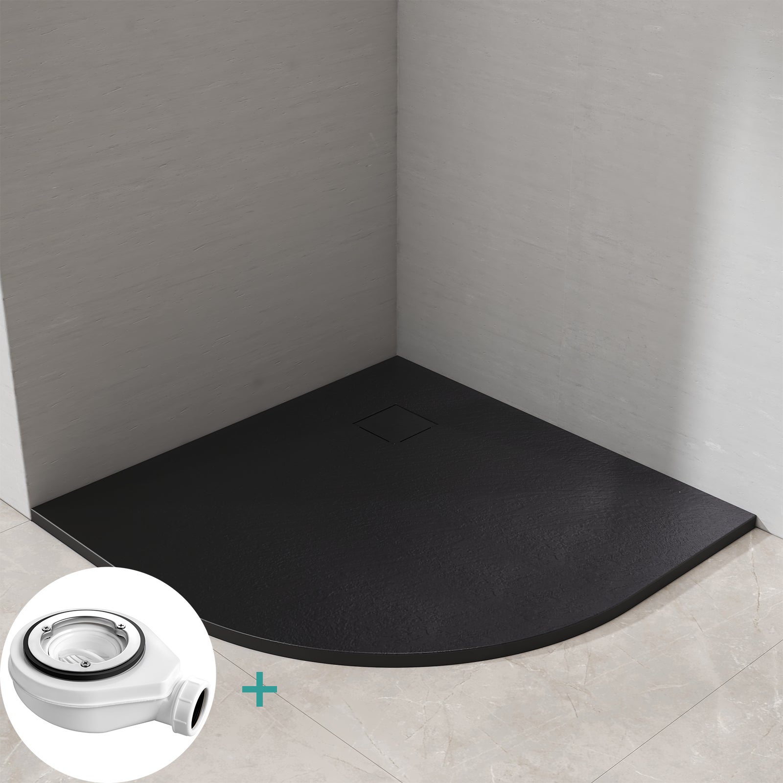 Canalina Doccia EMKE 30cm In Acciaio Inox | Set Completo Con Sifone Antiodore E Filtro | Extra Piatto - 2