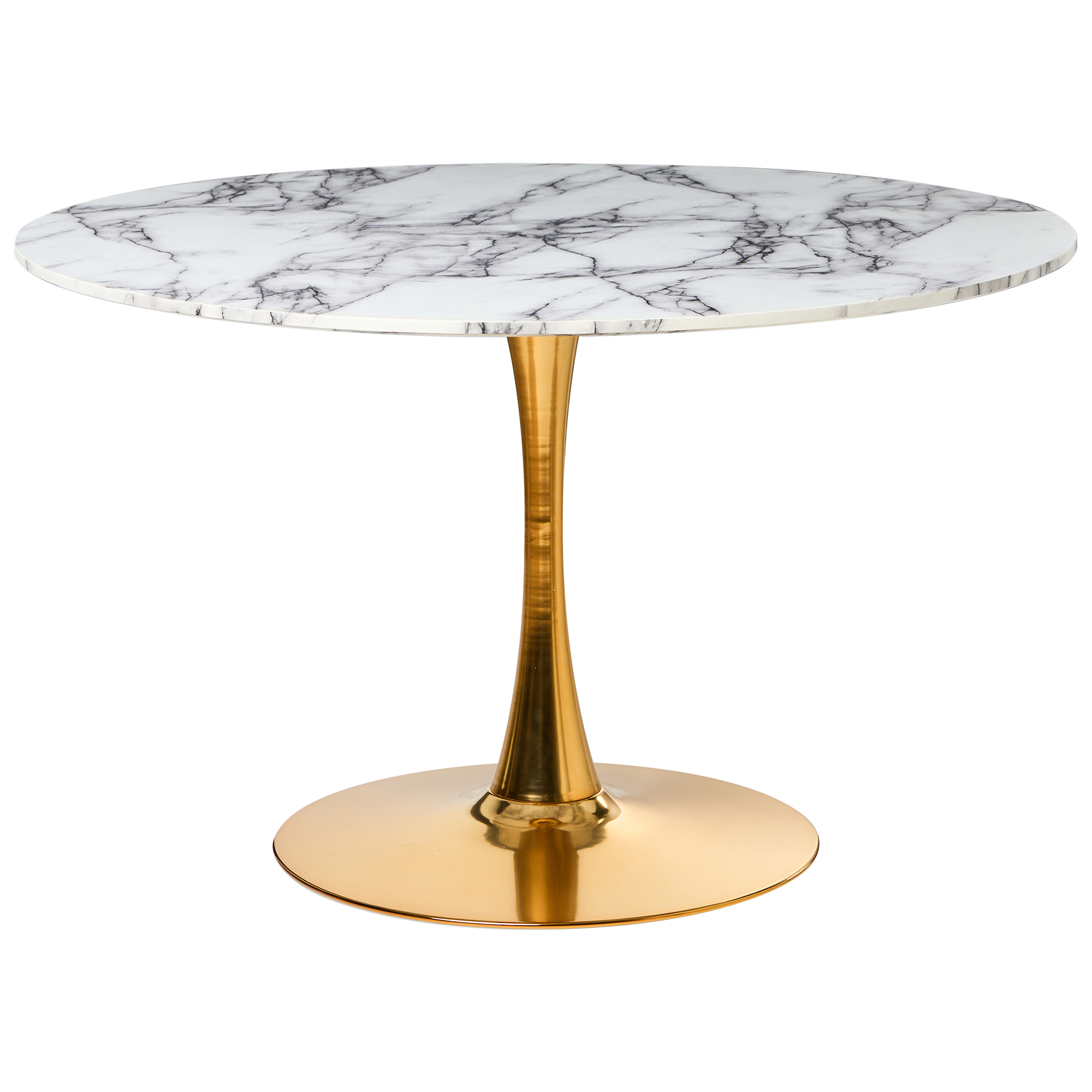 Beliani Mesa De Comedor Boca Mármol 120 Cm 120 Cm Blanco , Leroy Merlin