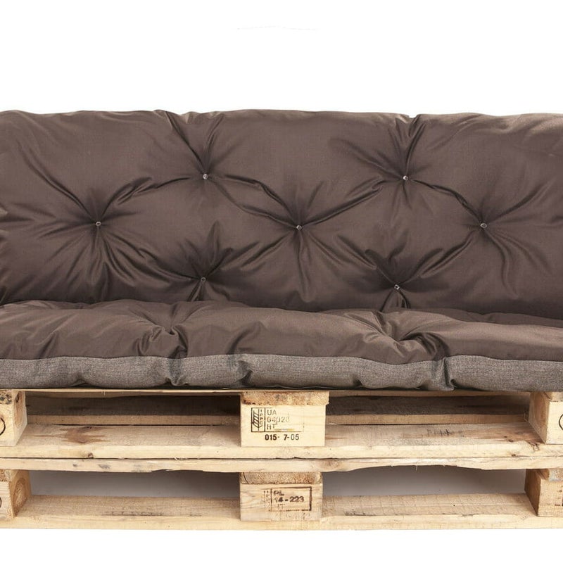 Poduszka ogrodowa na paletę 120x60x50cm poduszka na meble ogrodowe brązowa, poduszka na balkon taras, poducha ogrodowa na meble z palet